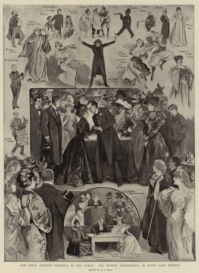 Despedida de Miss Nelly Farren al público, la función benéfica en el Teatro Drury Lane de Alexander Stuart Boyd